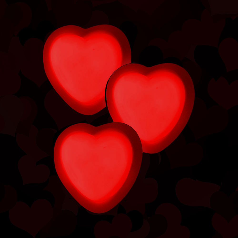 Glow Heart Badges-